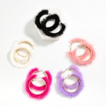 Wholesale large Faux Fur Hoop Earrings D