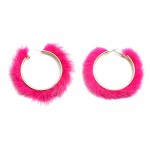 Wholesale large Faux Fur Hoop Earrings D