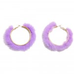 Wholesale large Faux Fur Hoop Earrings D