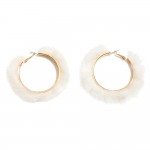 Wholesale large Faux Fur Hoop Earrings D