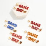 Wholesale metal Backed Rhinestone Studded Glitter Acetate Game Day Drop Earrings