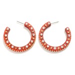 Wholesale glitter Acetate Game Day Hoop Earrings Rhinestone Studs D