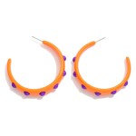 Wholesale studded Acetate Hoop Earrings D