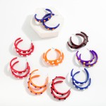 Wholesale studded Acetate Hoop Earrings D