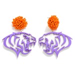 Wholesale metal Tiger Post Drop Earrings Seed Bead Post L