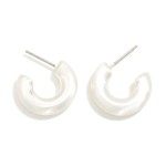 Wholesale brushed Metal Huggie Hoop Earrings Hypoallergenic Titanium Post D