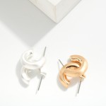 Wholesale brushed Metal Huggie Hoop Earrings Hypoallergenic Titanium Post D