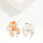 Wholesale crinkle Textured Metal Hoop Earrings Hypoallergenic Titanium Posts D