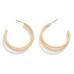 Wholesale layered Textured Metal Hoop Earrings D Hypoallergenic Brass Hook