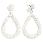 Wholesale textured Metal Teardrop Drop Earrings Hypoallergenic Titanium Posts L