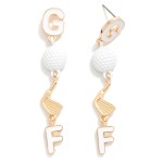 Wholesale linked Metal GOLF Post Drop Earrings Golf Ball Club L Hypoallergenic B