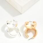 Wholesale simple Metal Tapered Hoop Earrings Hypoallergenic Titanium Post D