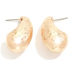 Wholesale dimpled Metal Teardrop Earrings L