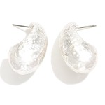 Wholesale dimpled Metal Teardrop Earrings L