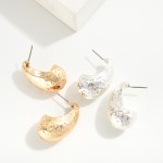 Wholesale dimpled Metal Teardrop Earrings L