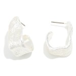 Wholesale textured Metal Squared Drop Hoop Earrings D Hypoallergenic Brass Base