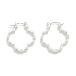 Wholesale metal Bamboo Clover Hoop Earrings D Hypoallergenic Brass Base
