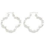 Wholesale metal Bamboo Clover Hoop Earrings D Hypoallergenic Brass Base