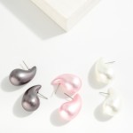 Wholesale puffy Teardrop Drop Earrings L Hypoallergenic Brass Base