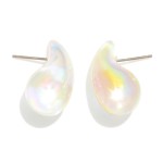 Wholesale iridescent Teardrop Post Drop Earrings Hypoallergenic Titanium Post L