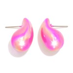 Wholesale iridescent Teardrop Post Drop Earrings Hypoallergenic Titanium Post L