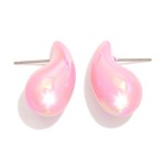 Wholesale iridescent Teardrop Post Drop Earrings Hypoallergenic Titanium Post L