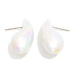Wholesale iridescent Teardrop Post Drop Earrings Hypoallergenic Titanium Post L