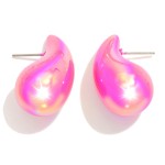 Wholesale iridescent Teardrop Post Drop Earrings Hypoallergenic Titanium Posts L