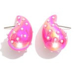 Wholesale puffy Pearlescent Teardrop Earrings Pearl Details L Hypoallergenic Bra