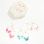 Wholesale beaded Metal Wire Hoop Drop Earrings Sequin Tassel Details Hypoallerge
