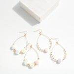 Wholesale metal Wire Teardrop Earrings Faceted Beads Pearlescent Bead Hypoallerg