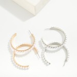 Wholesale pearl Studded Hoop Earrings D