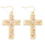 Wholesale beaded Cross Drop Earrings L
