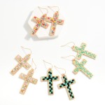 Wholesale beaded Cross Drop Earrings L