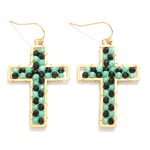 Wholesale beaded Cross Drop Earrings L