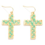 Wholesale beaded Cross Drop Earrings L