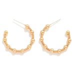Wholesale metal Bead Hoop Earrings Wire Wrapping Detail D