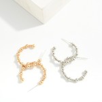 Wholesale metal Bead Hoop Earrings Wire Wrapping Detail D