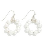 Wholesale pearl Beaded Hoop Drop Earrings L