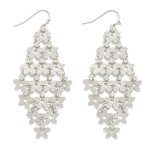 Wholesale metal Linked Flower Tassel Earrings Rhinestone Charm Details L