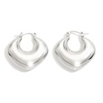 Wholesale metal Squared Puffy Hoop Earrings D
