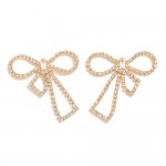 Wholesale rhinestone Studded Bow Post Drop Earrings L