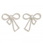 Wholesale rhinestone Studded Bow Post Drop Earrings L