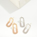 Wholesale linked Cubic Zirconia Pave Arches Post Drop Earrings L
