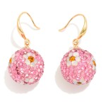 Wholesale rhinestone Flowers Studded Ball Drop Earrings L