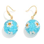 Wholesale rhinestone Flowers Studded Ball Drop Earrings L