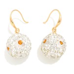 Wholesale rhinestone Flowers Studded Ball Drop Earrings L
