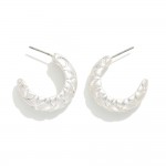 Wholesale quilted Metal Hoop Earrings D