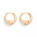 Textured Metal Tapered Huggie Hoop Earrings

- Approximately .5" D 