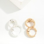 Wholesale textured Metal Tapered Huggie Hoop Earrings D